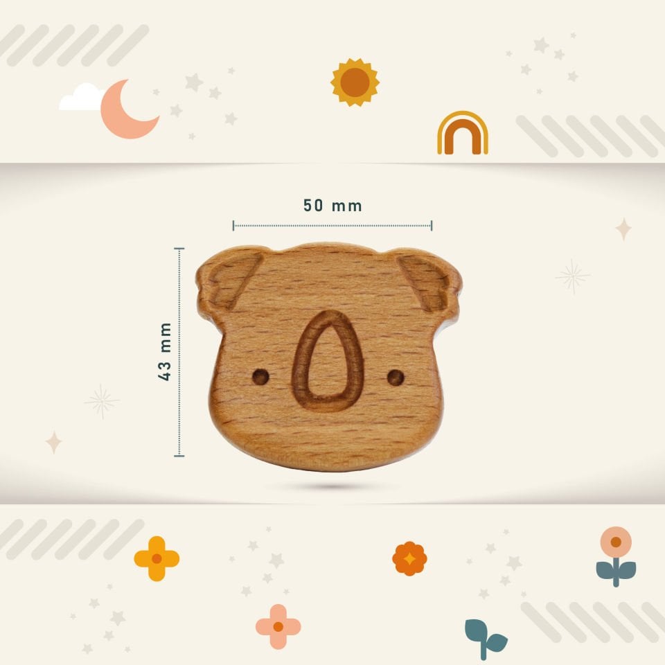 Koala Desenli Bebek Çocuk Odası Ahşap Dolap Çekmece Kulpu