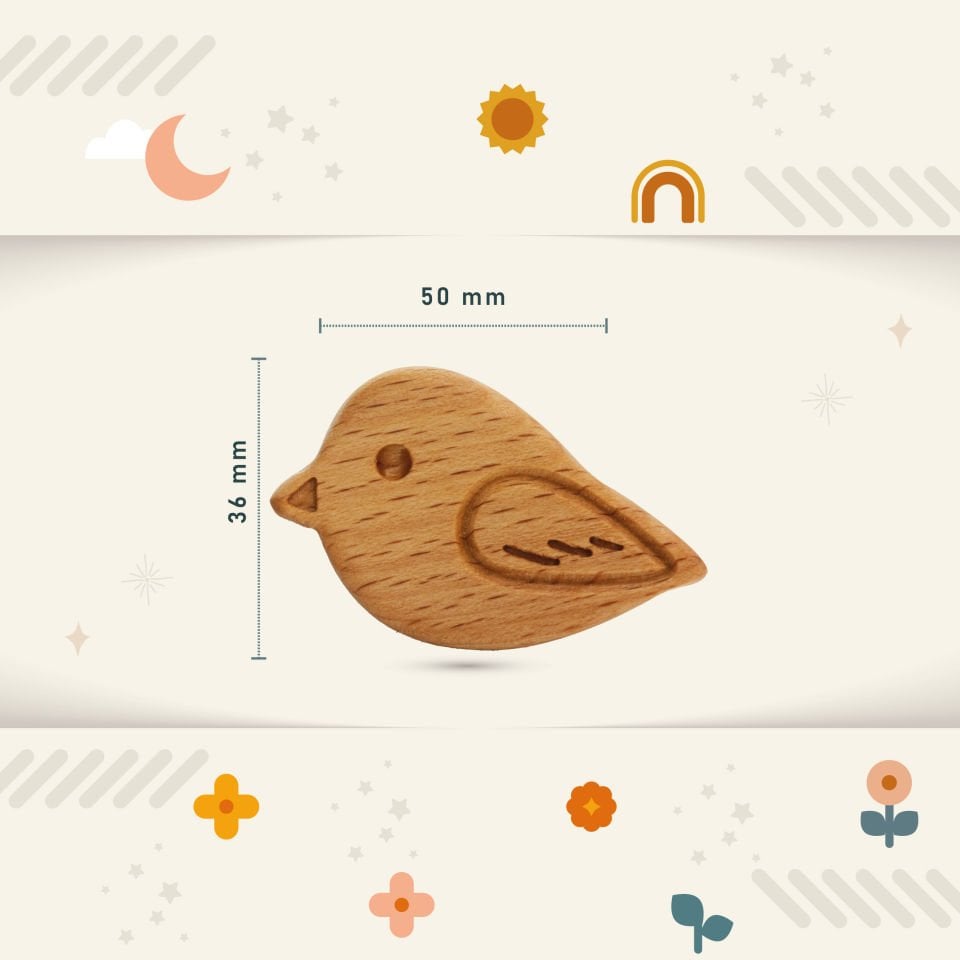 Kuş Desenli Bebek Çocuk Odası Ahşap Dolap Çekmece Kulpu